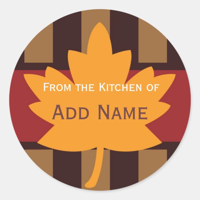 Adesivo Redondo Vinheta "da cozinha da cozinha" do outono personal (Frente)