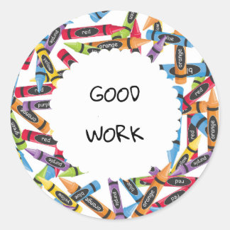 Adesivo Redondo Vinheta da Escola de Trabalho do excelente