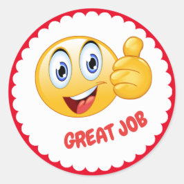 Adesivo Redondo Vinheta da Escola de Trabalho do excelente