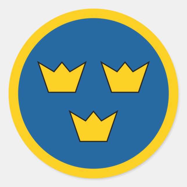 Adesivo Redondo Vinheta da Força Aérea Sueca (Frente)