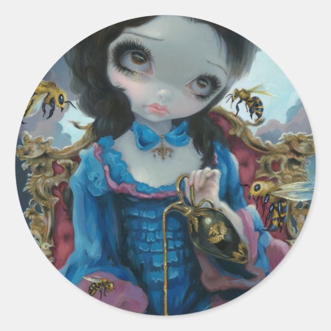 Adesivo Redondo Vinheta da Rainha das Abelhas (Frente)