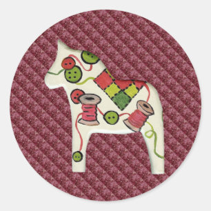 Adesivo Redondo Vinheta da sala de costura