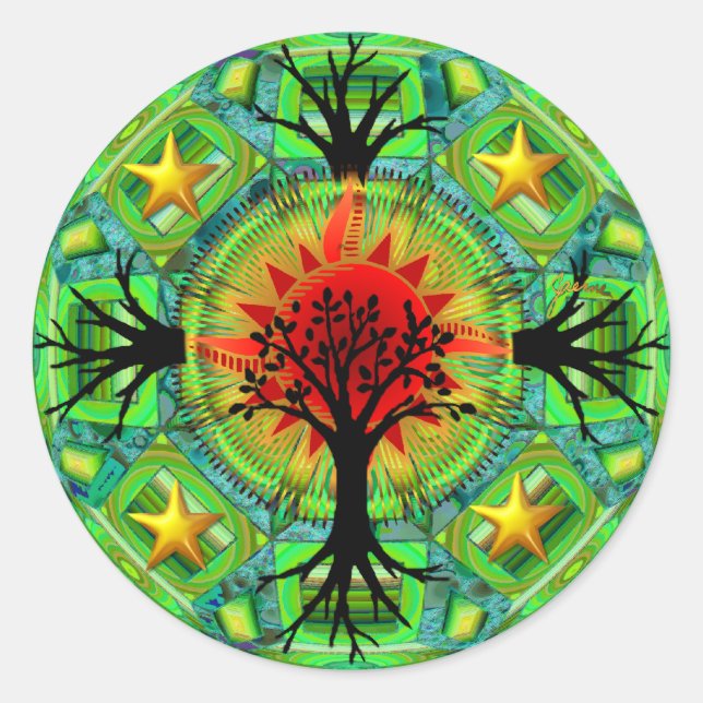 Adesivo Redondo Vinheta da Terra Mãe (Frente)