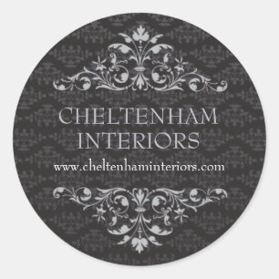Adesivo Redondo Vinheta Damask Barroco