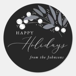 Adesivo Redondo Vinheta das Berries de Natal