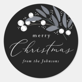 Adesivo Redondo Vinheta das Berries de Natal