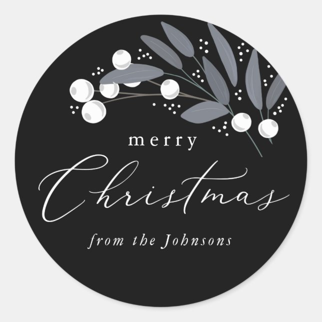 Adesivo Redondo Vinheta das Berries de Natal (Frente)