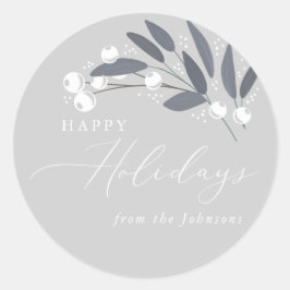 Adesivo Redondo Vinheta das Berries de Natal