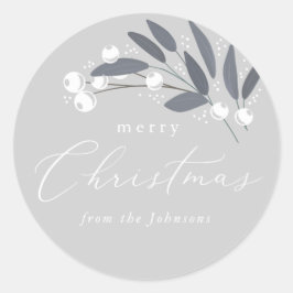 Adesivo Redondo Vinheta das Berries de Natal