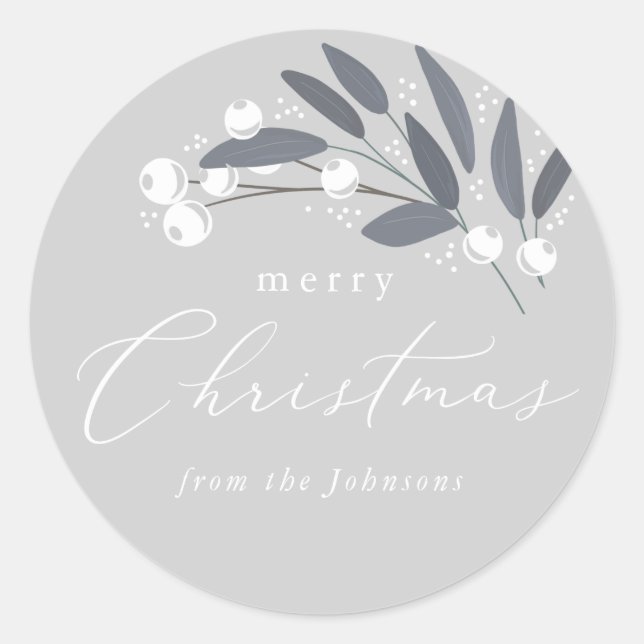 Adesivo Redondo Vinheta das Berries de Natal (Frente)