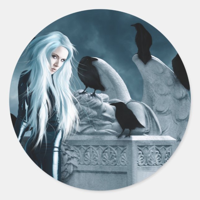 Adesivo Redondo Vinheta das Bruxas (Frente)