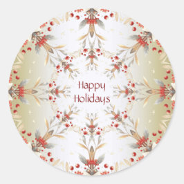 Adesivo Redondo Vinheta das Flores de Férias Modernas