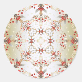 Adesivo Redondo Vinheta das Flores de Férias Modernas