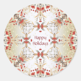 Adesivo Redondo Vinheta das Flores de Férias Modernas