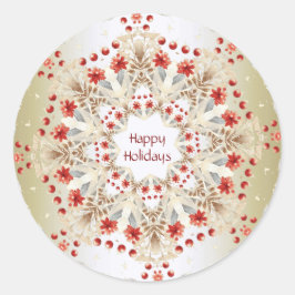 Adesivo Redondo Vinheta das Flores de Férias Modernas