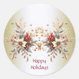 Adesivo Redondo Vinheta das Flores de Férias Modernas