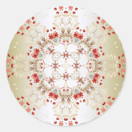 Adesivo Redondo Vinheta das Flores de Férias Modernas