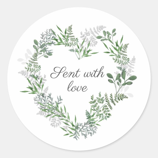 Adesivo Redondo Vinheta das folhas de verão (Frente)