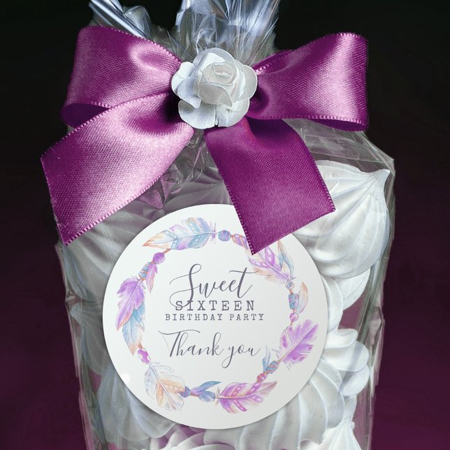 Adesivo Redondo Vinheta de 16 aquarelas (Criador carregado)