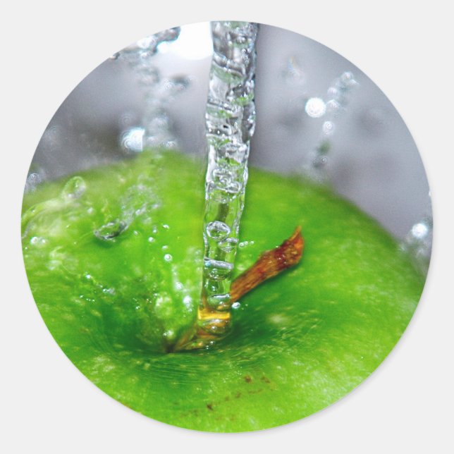 Adesivo Redondo Vinheta de abertura de maçã (Frente)