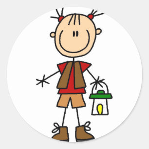 Adesivo Redondo Vinheta de acampamento