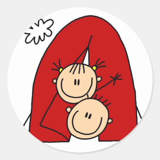 Adesivo Redondo Vinheta de acampamento de tenda (Frente)