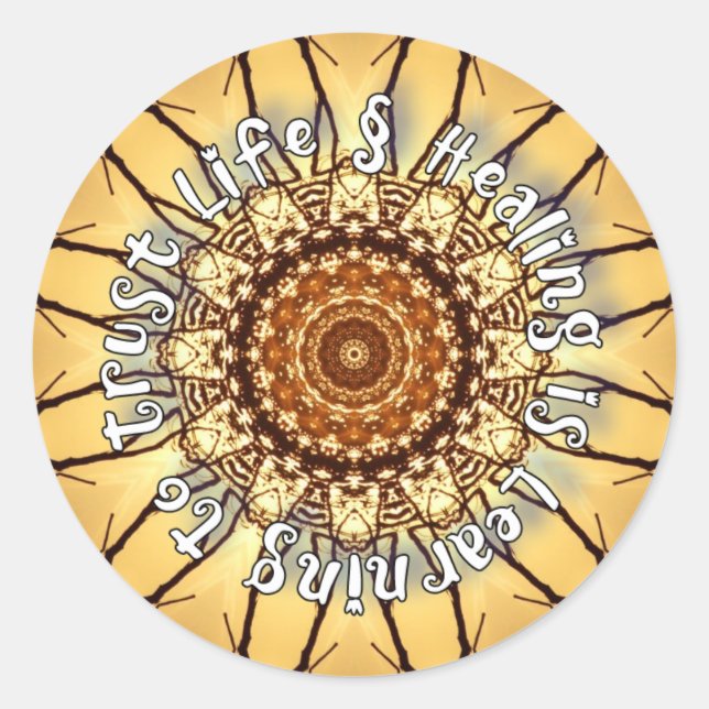 Adesivo Redondo Vinheta de Afirmação de Reparo (Frente)