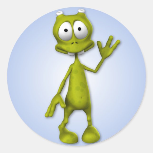 Adesivo Redondo Vinheta de Alienígena Lil (Frente)