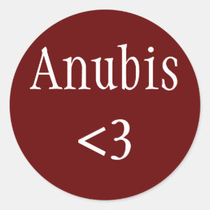 Adesivo Redondo Vinheta de amor de Deus egípcio Anubis