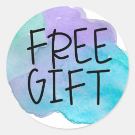 Adesivo Redondo Vinheta de amostra sem cor aquosa azul