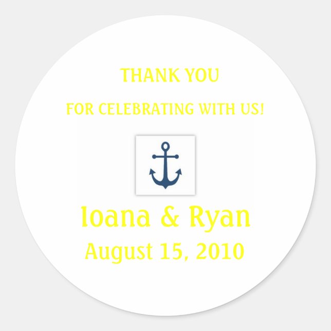 Adesivo Redondo Vinheta de Âncora (Frente)