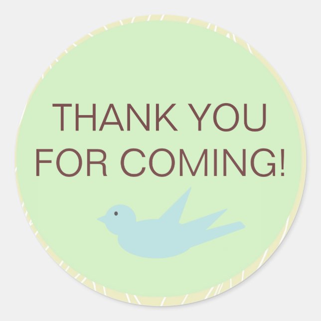 Adesivo Redondo Vinheta de Animais da Floresta (Frente)