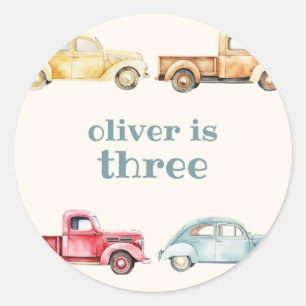 Adesivo Redondo Vinheta de aniversário de bip de bip