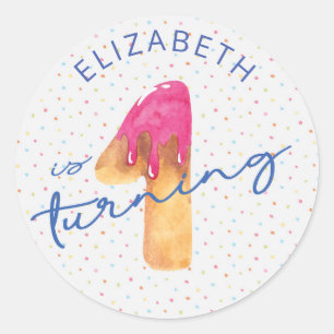 Adesivo Redondo Vinheta de aniversário do Candy sprinkles