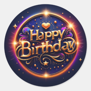 Adesivo Redondo Vinheta de aniversário eleitoral