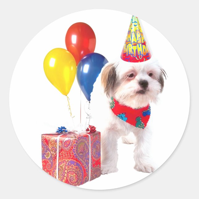 Adesivo Redondo vinheta de aniversários (Frente)