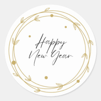 Adesivo Redondo Vinheta de Ano Novo