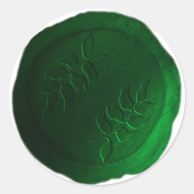 Adesivo Redondo Vinheta de aparência de Design de cera de folha si (Frente)