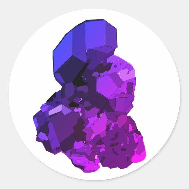 Adesivo Redondo Vinheta de arte digital com pedra de cura (Frente)