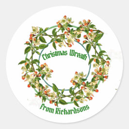 Adesivo Redondo Vinheta de Artesanato de Natal da Festa de Criança