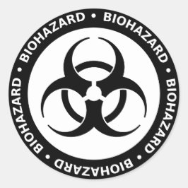 Adesivo Redondo Vinheta de aviso de perigo biológico