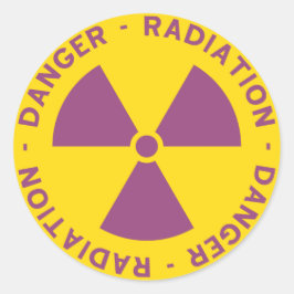 Adesivo Redondo Vinheta de Aviso de Radiação