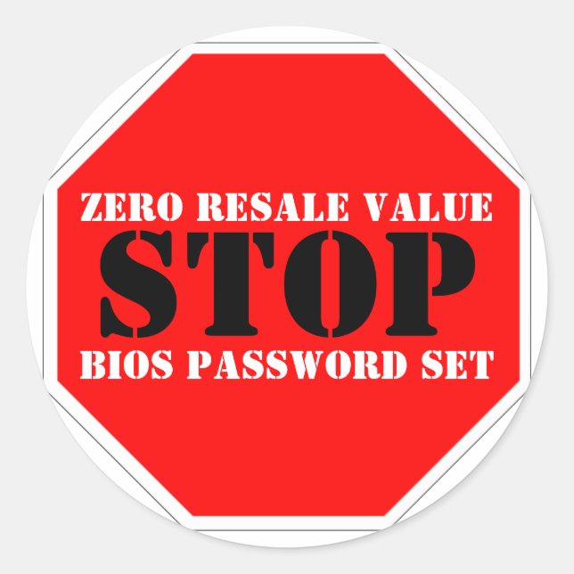 Adesivo Redondo Vinheta de aviso do dispositivo de proteção contra (Frente)