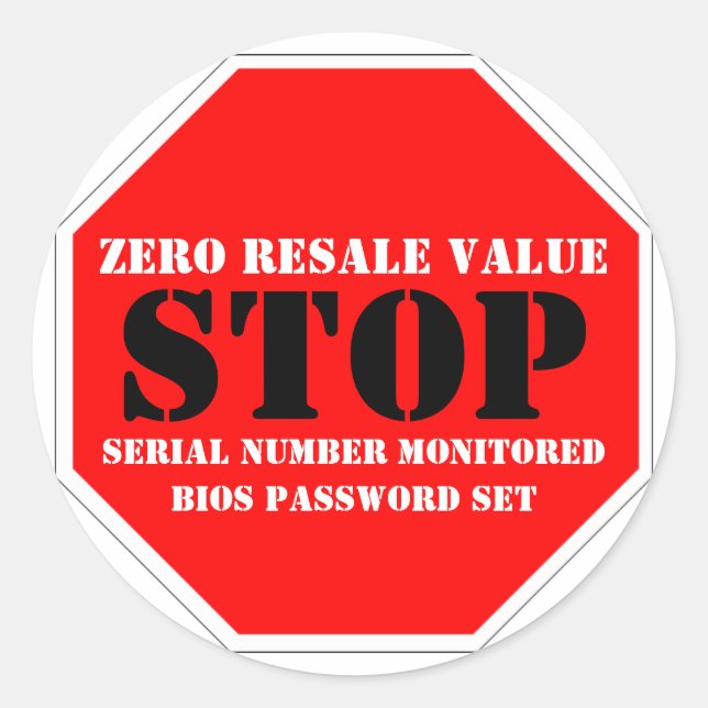 Adesivo Redondo Vinheta de aviso do dispositivo de proteção contra (Frente)