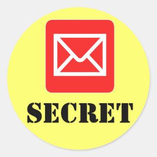 Adesivo Redondo Vinheta de Aviso Secreto Superior Confidencial