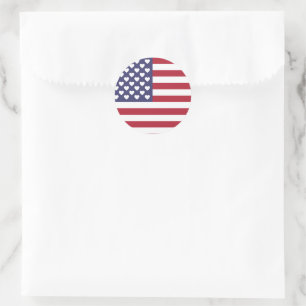 Adesivo Redondo Vinheta de bandeira americana