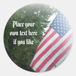Adesivo Redondo Vinheta de bandeira americana