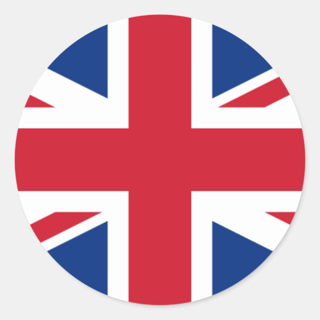 Adesivo Redondo Vinheta de bandeira britânica (Frente)