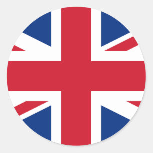 Adesivo Redondo Vinheta de bandeira britânica