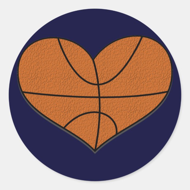 Adesivo Redondo Vinheta de basquete (Frente)
